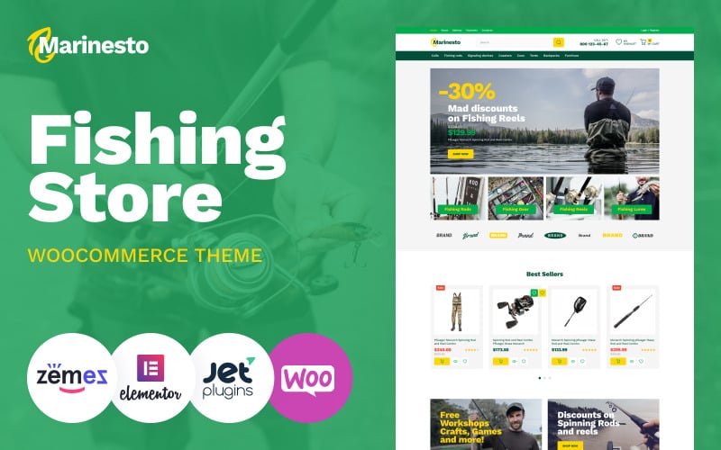 Marinesto - Fishing ECommerce Classic Elementor WooCommerce Theme