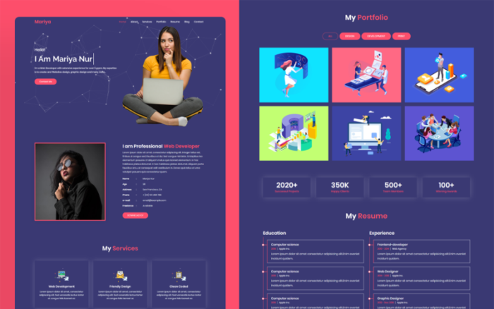 Mariya Portfolio Multipurpose Website HTML5 Template