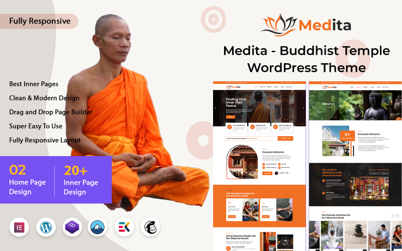 Medita - Buddhist Temple WordPress Theme