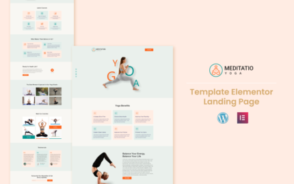 Meditation Yoga - Health and Fitness Services Elementor Template