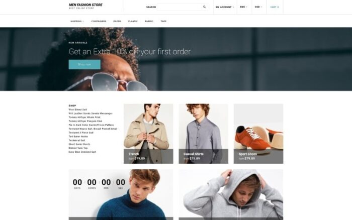 Men Fashion Store - Solid Men Clothes Online Store OpenCart Template