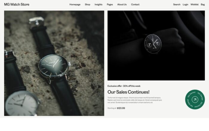 MG Watch Store - Stylish Watch Store E-Commerce HTML Website Template