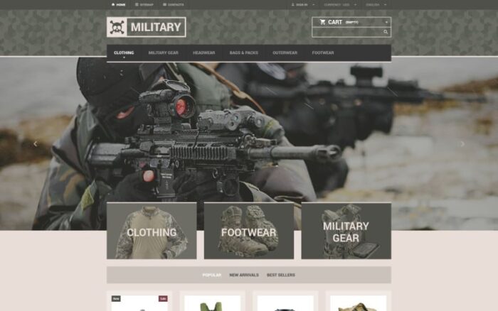 Military Gear Store PrestaShop Theme