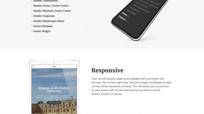 Modern University - University Or High-School Multipage Responsive  HTML Website Template - Features Image 6