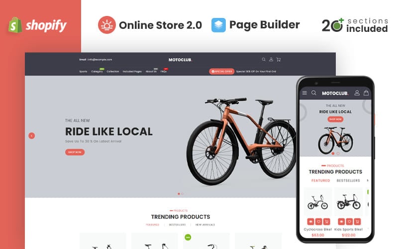 Motoclub Auto Parts Store Shopify Theme