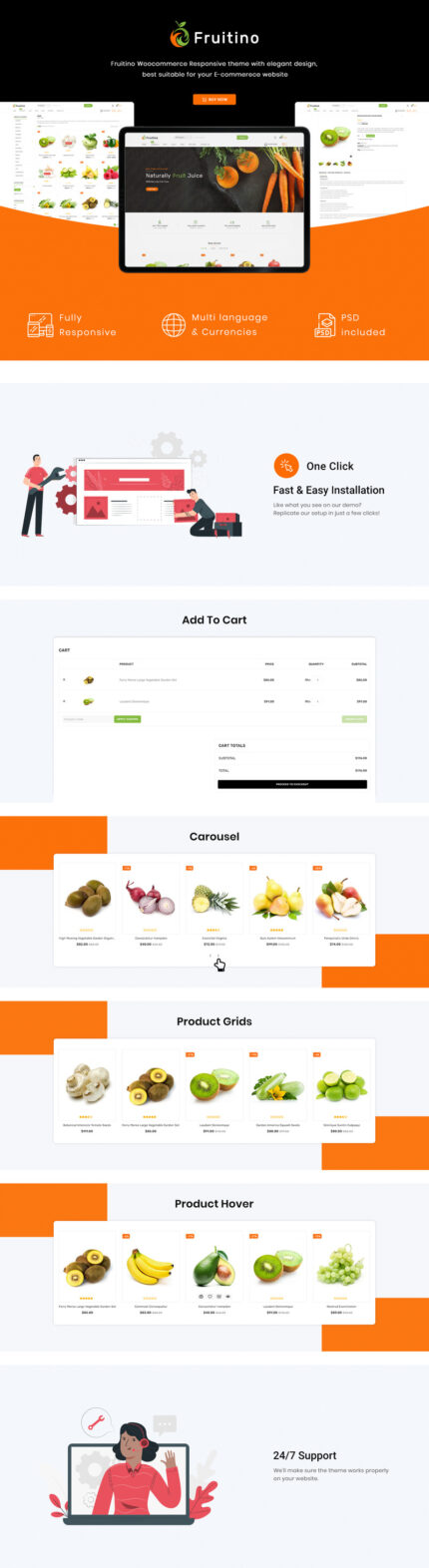 Fruitino - Food & Grocery Store WooCommerce Theme - Features Image 1