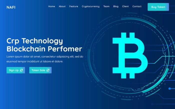 Nafi -  Bitcoin & Cryptocurrency Landing Page HTML Template