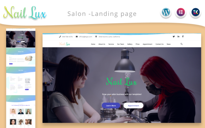 Nail Lux  -  Manicure Salon Landing page WordPress Theme