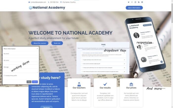 National Academy - A Landing Page Template Bootstrap Based For Training  Learning Bussines