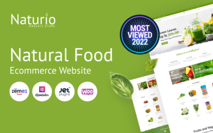 Naturio Food Store Template Elementor WooCommerce Theme