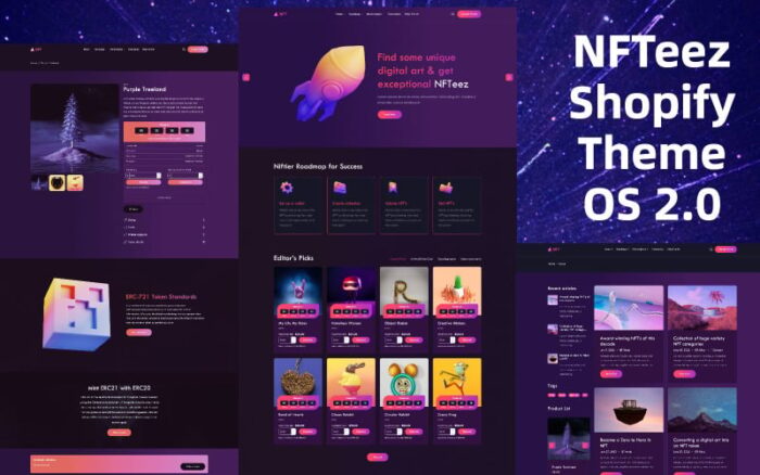 NFTeez |  NFT Shopify 2.0  Theme For Selling Digital Assets