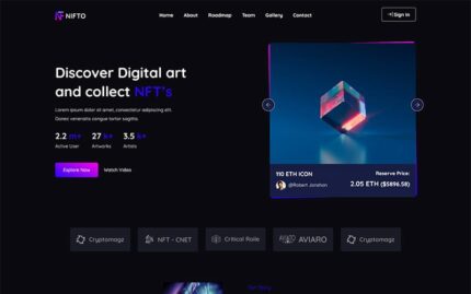 Nifto - NFT Creator HTML Template