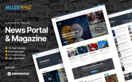 NUZEMagz - News Portal & Magazine Elementor Pro Template Kit