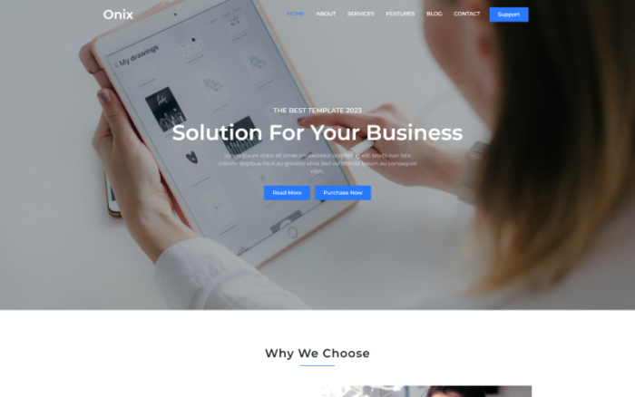 Onix - One Page Parallax Bootstrap Landing Page Template