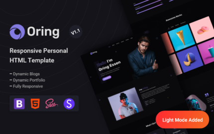 Oring | Responsive Personal HTML Landing Page Template