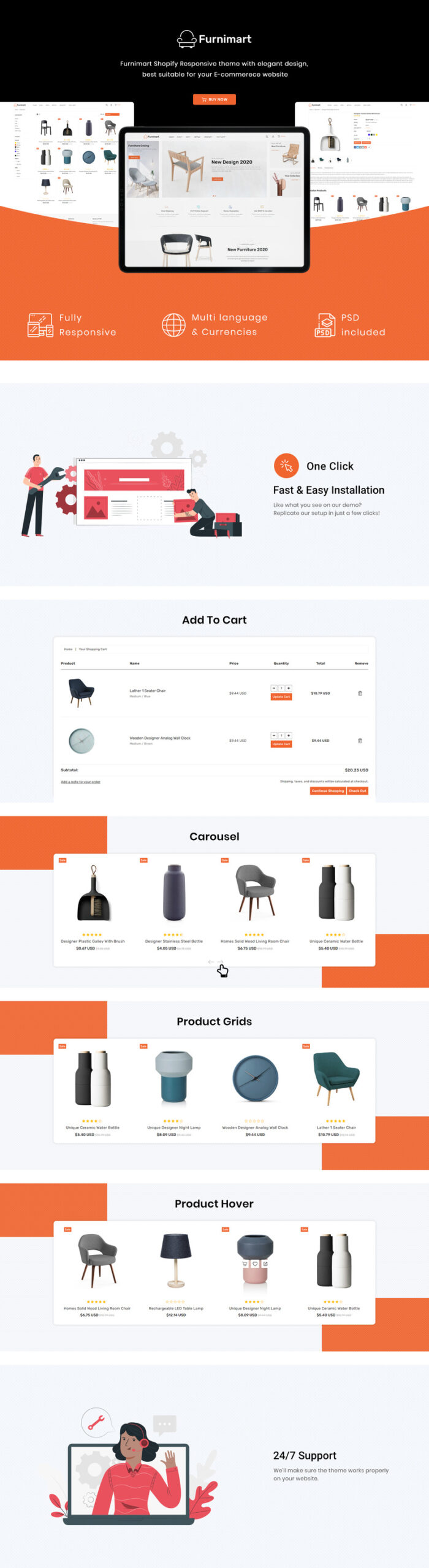 Furnimart - Furniture Multipurpose Shopify Theme - Features Image 1