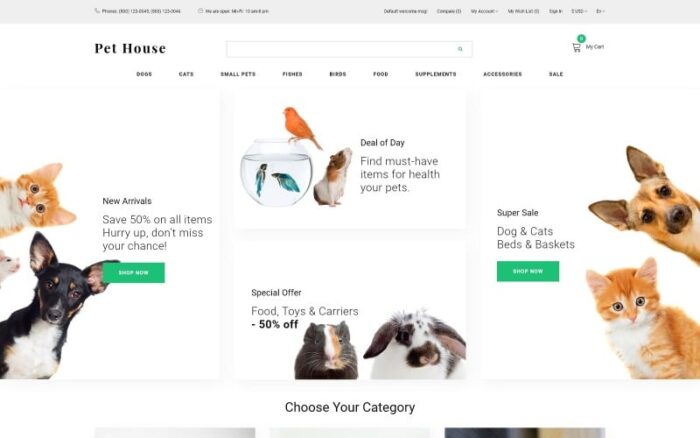 Pet House - Pet Shop eCommerce Modern OpenCart Template