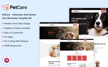 PetCare - Veterinary and Animal Care Elementor Template Kit