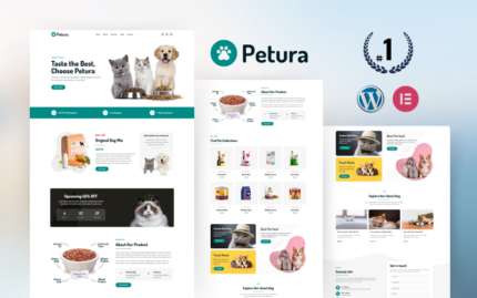 Petura — Pet Food & Care Shop Elementor Landing Page