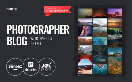 Photto - Photographer Blog WordPress Elementor Theme