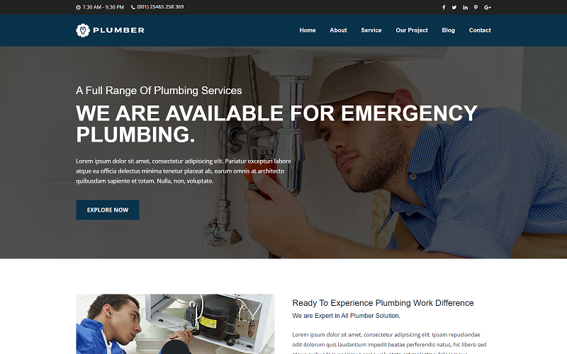 Plumber and Repair Maintenance HTML Template