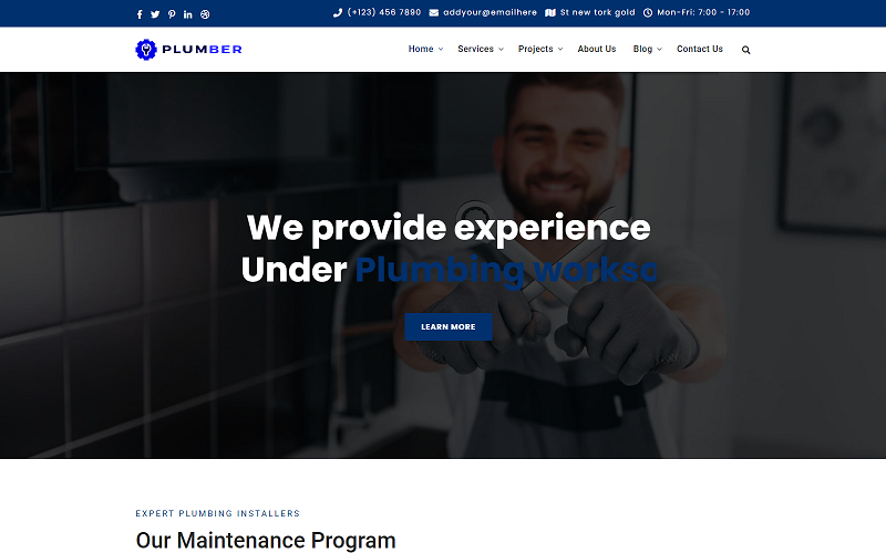 Plumber and Repair Services Maintenance HTML Template