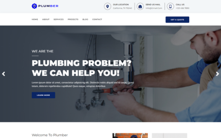 Plumbing Repair  Construction Html Templates