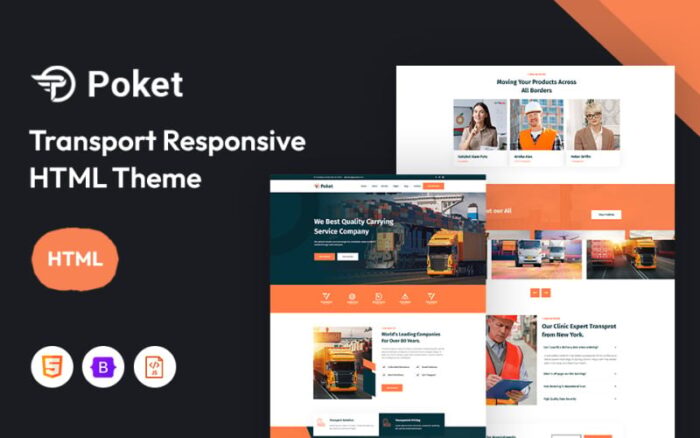 Poket – Transport and Logistics Responsive Website Template