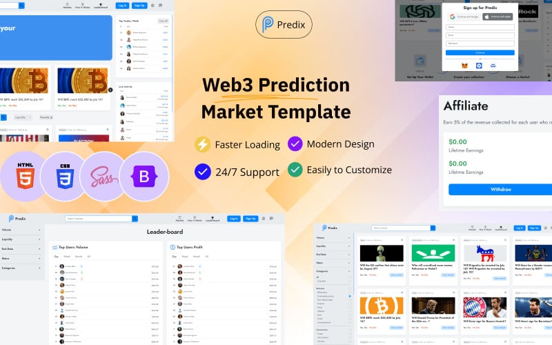 Predix - Web3 betting and Prediction Market HTML  Template