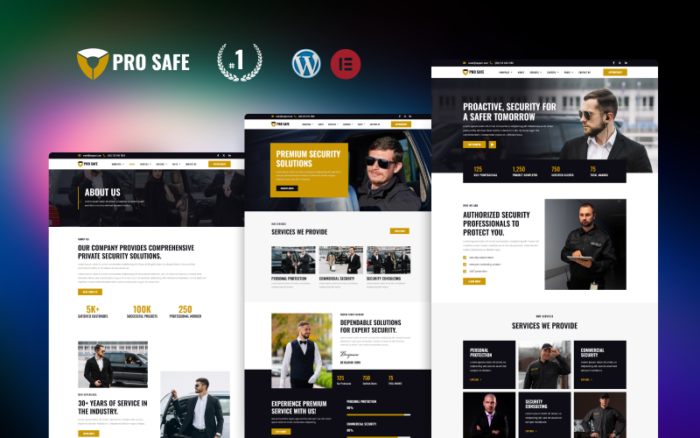 Pro Safe Security WordPress Elementor Template