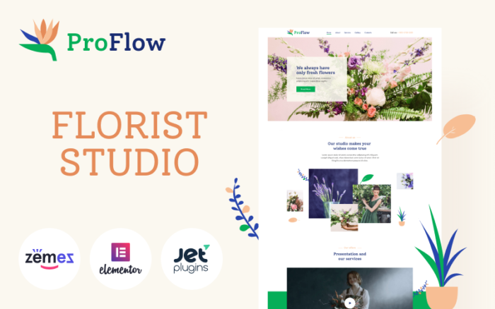 ProFlow - Contemporary And Minimalistic Florist WordPress Theme