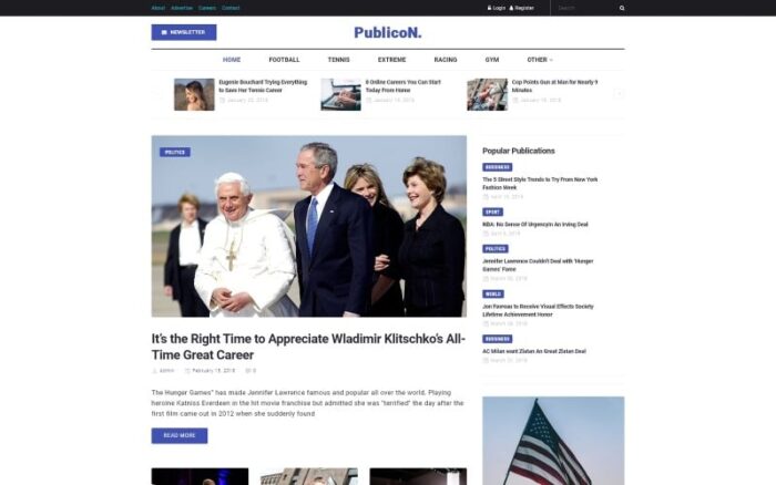 Publicon - News Portal WordPress Elementor Theme