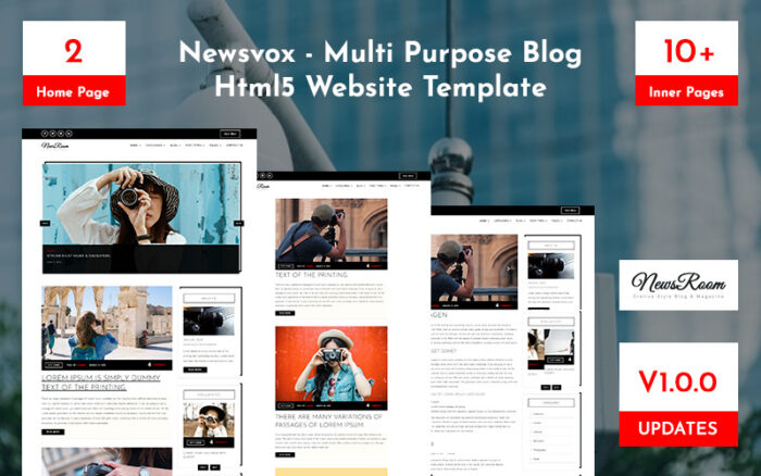 Newsvox -  Multi Purpose Blog Html5 Website Template - Features Image 1