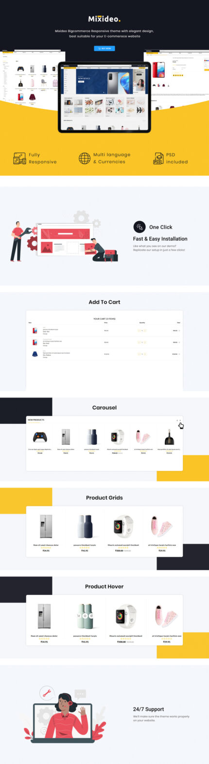 Mixidio - Multipurpose Modular BigCommerce Theme powered by Stencils - Features Image 1