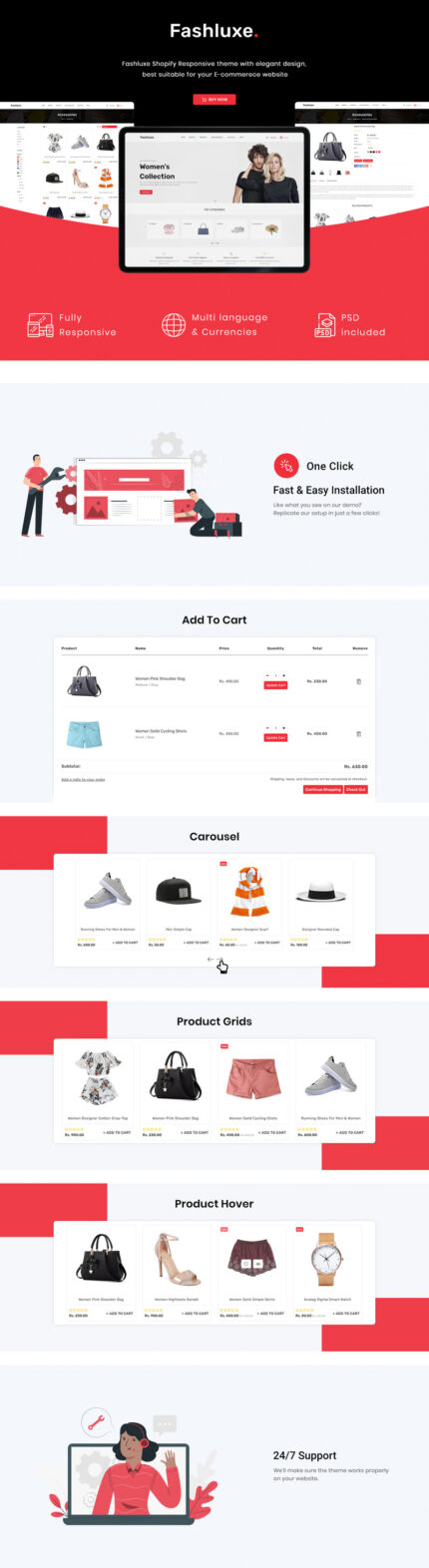 Fashluxe - Modern Fashion Shopify Template - Features Image 1