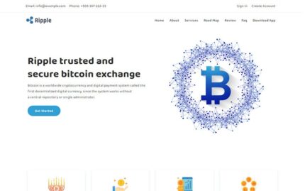 Ripple - Bitcoin & Cryptocurrency Landing Page Template