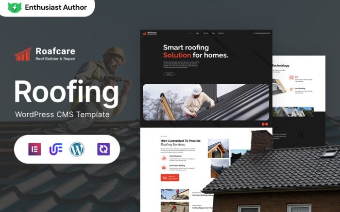 Roafcare - Roofing Company Responsive WordPress Elementor Theme