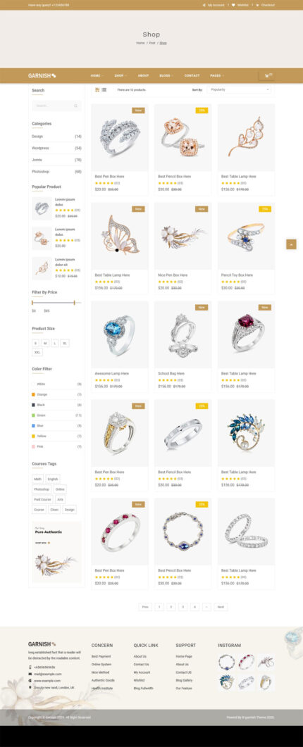 Garnish – Jewllery Shop Bootstrap 5 Website template - Features Image 1