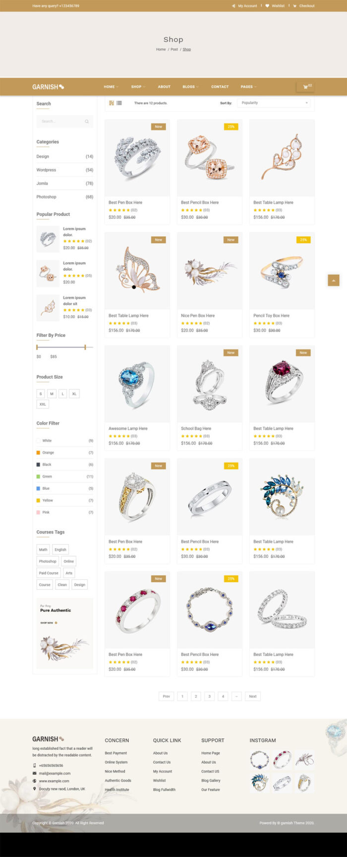 Garnish – Jewllery Shop Bootstrap 5 Website template - Features Image 1