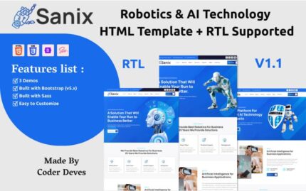 Sanix - Robotics & AI Technology HTML Template + RTL Supported