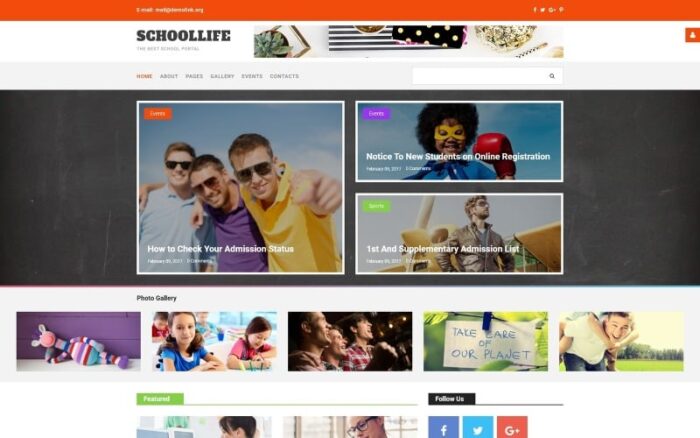 School Blog Joomla Template