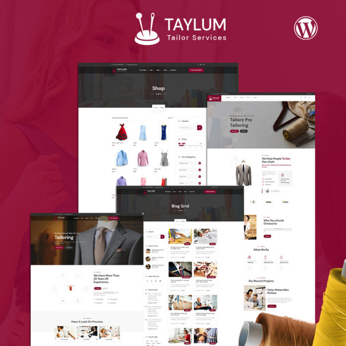 Taylum Stylish Custom Clothing Tailor WordPress Theme - Features Image 1