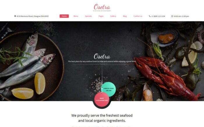 Seafood Restaurant Responsive Website Template