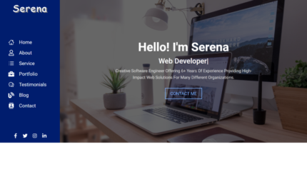 Serena - Personal Portfolio HTML React Website Template