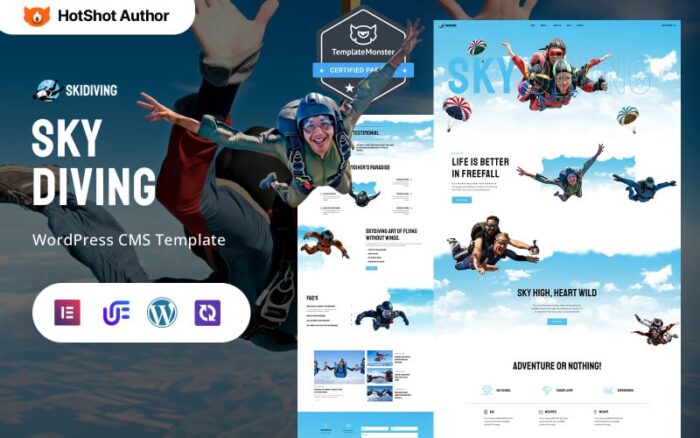 Skidiving - Skydiving Adventure And Parachute WordPress Elementor Theme