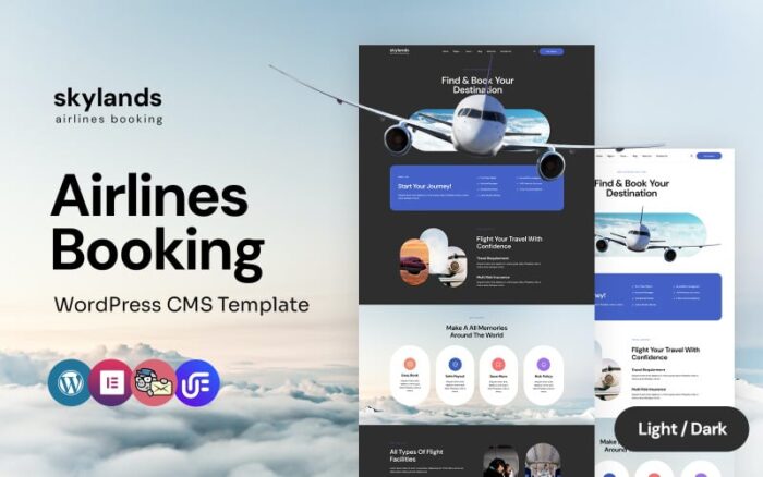 Skylands - Airline Tickets Multipurpose WordPress Elementor Theme