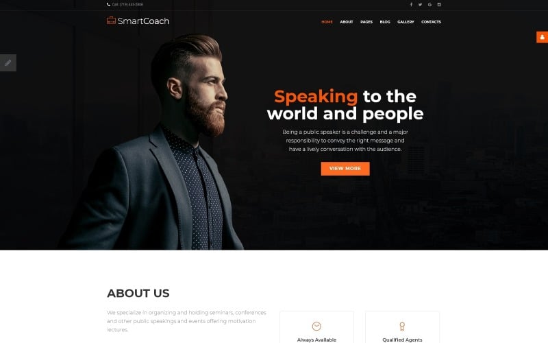 SmartCoach - Speaker Life Coach Joomla Template