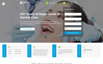 Smile - Dentistry Responsive Multipage HTML Website Template