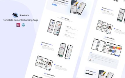 Sneakers App - App landing page Elementor Landing page Template