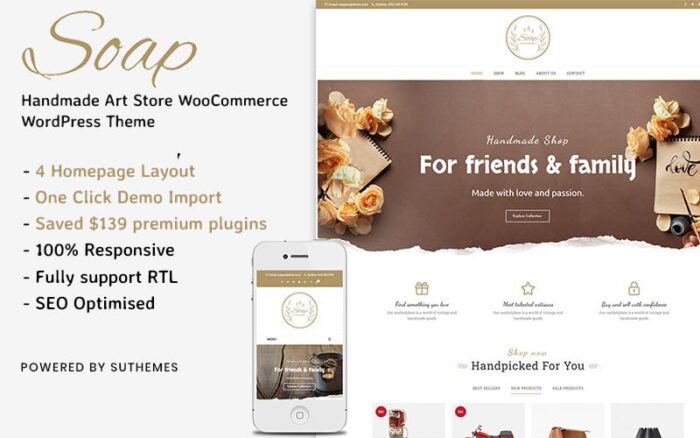 Soap -  Handmade Art Store WooCommerce WordPress Theme